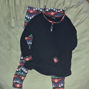 Isaac Mizrahi Black and Red Pajama Set